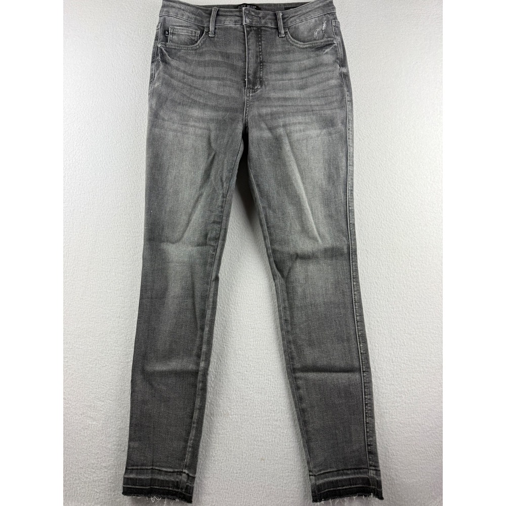 Judy Blue Womens Gray High Rise Skinny Jeans Raw Hem JB88792 Size 9/29